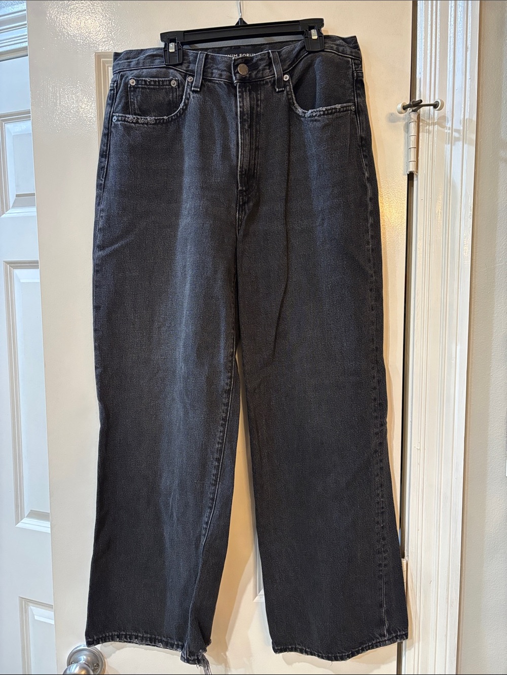 Denim Forum Farrah Hi-Rise Wide Leg Jeans Black